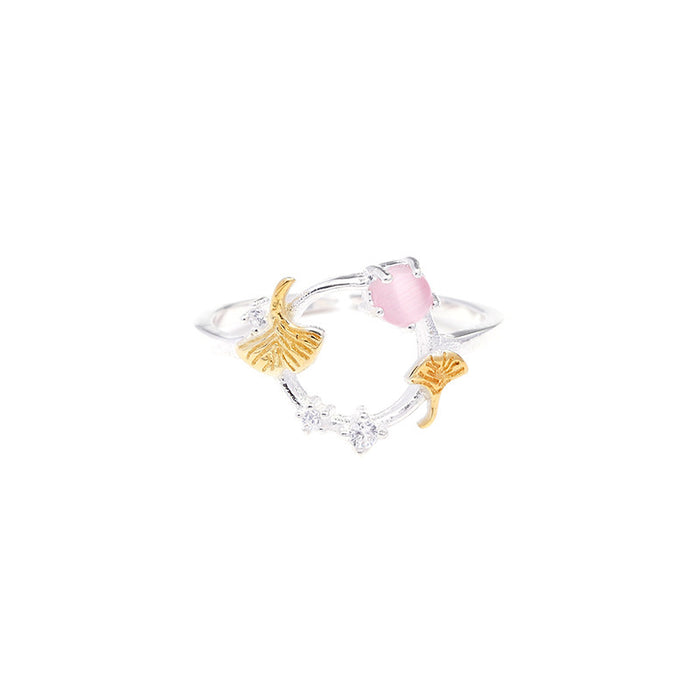 Apricot Leaf Cat Eye Ring