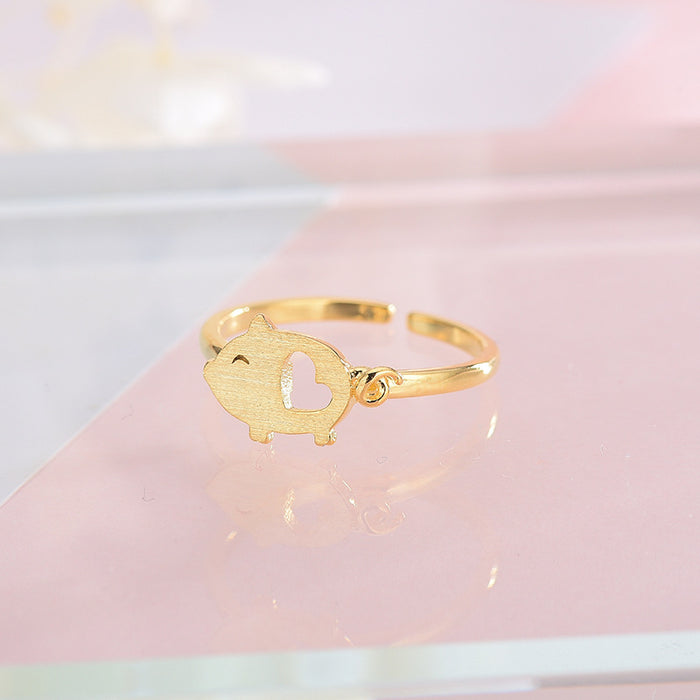 Piglet Heart Ring
