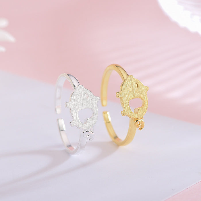 Piglet Heart Ring