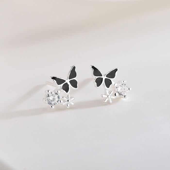 Diamond Black Butterfly Earrings