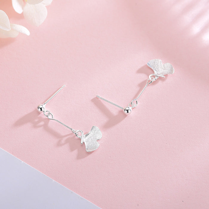 Falling Leaves Silver Drop Earrings