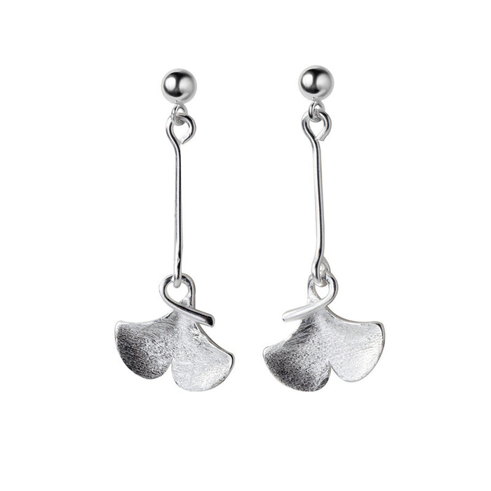 Falling Leaves Silver Drop Earrings