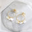 Geometric White Marble Gold Earrings