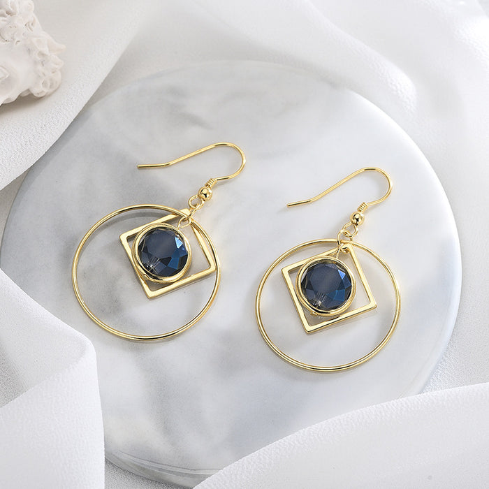 Sapphire Navy Blue Hook Earrings