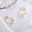 Geometric White Marble Gold Earrings