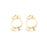 Geometric White Marble Gold Earrings