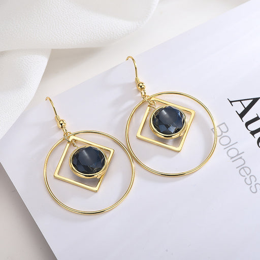 Sapphire Navy Blue Hook Earrings