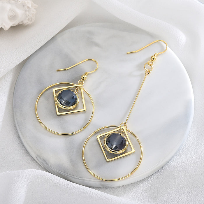 Geometric Ocean Blue Pendant Earrings