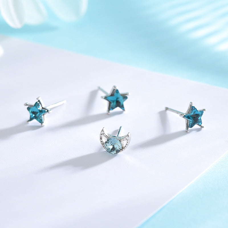 Blue Star Gem Earrings