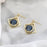 Deep-Ocean Hexagon Gem Earrings