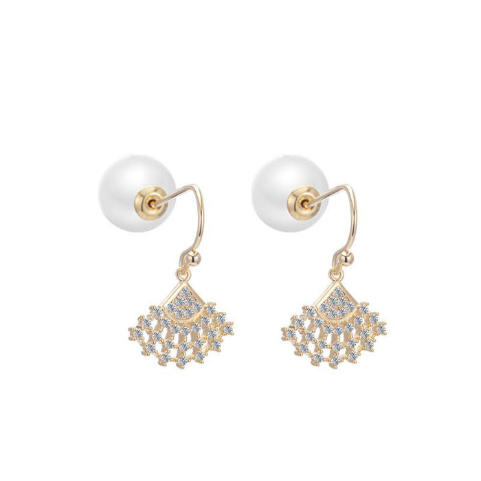 Pearl Fan Shaped Earrings
