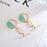 Round Turquoise Emerald Earrings