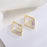 Tri-Geometric Contrast Diamond Earrings