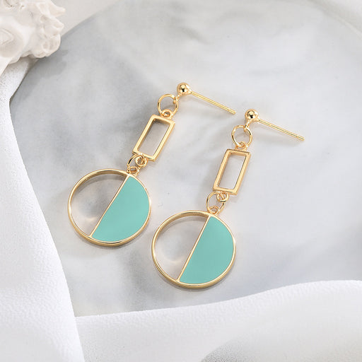 Round Turquoise Emerald Earrings