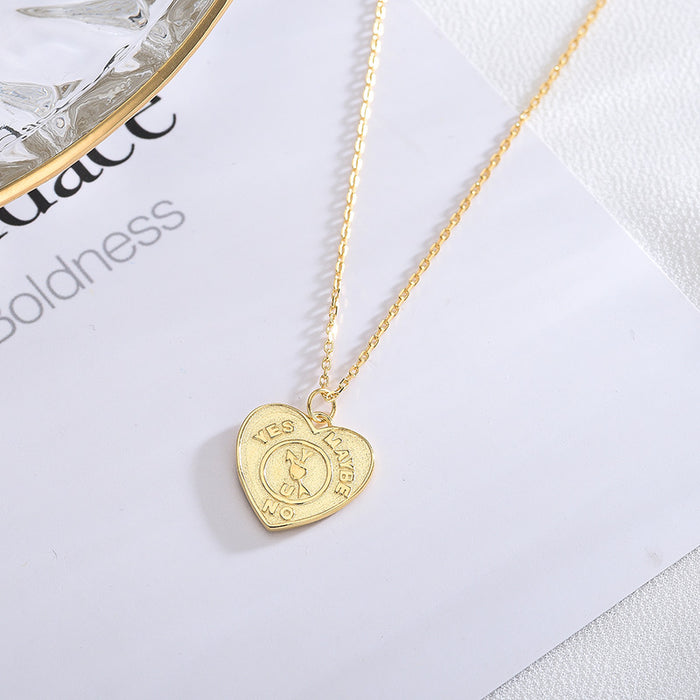 Retro Yes/No/Maybe Round Necklace