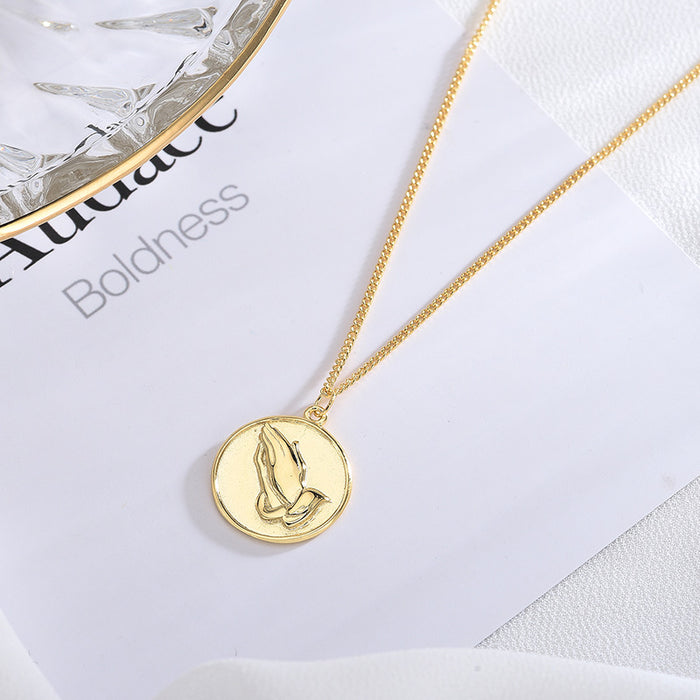 Christian Pray Gold Necklace