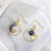 Blue Moon Planet Gold Earrings