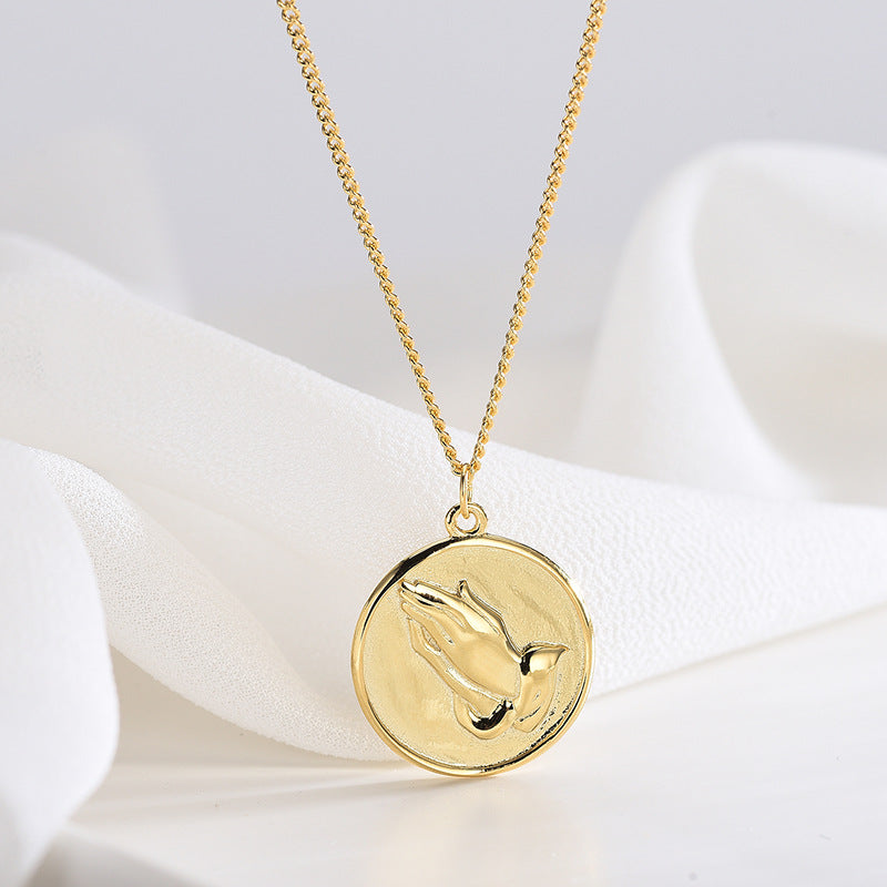 Christian Pray Gold Necklace