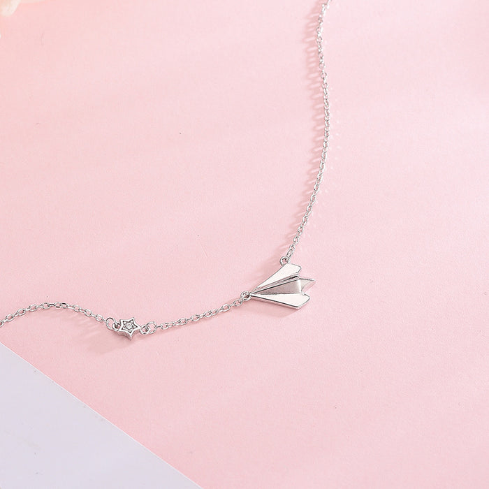 Mini Paper Airplane Necklace