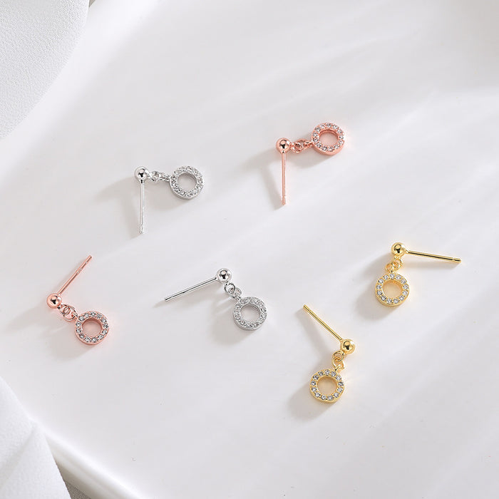 Diamond Circle Stud Earrings