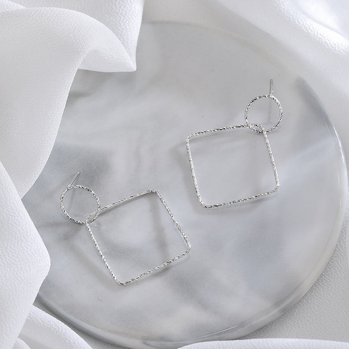 Geometric Hook Square Earrings