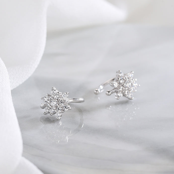 Diamond Encrusted Snow Clip-on Earrings