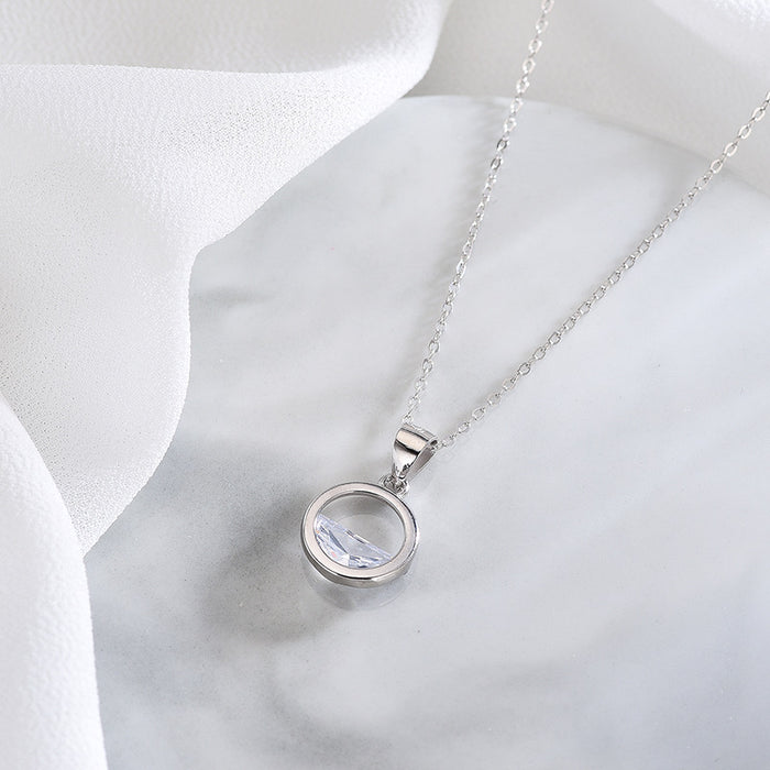Half Cut Round Crystal Necklace