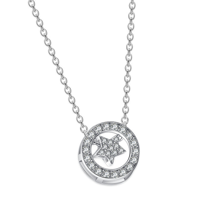 Diamond Round Star Necklace