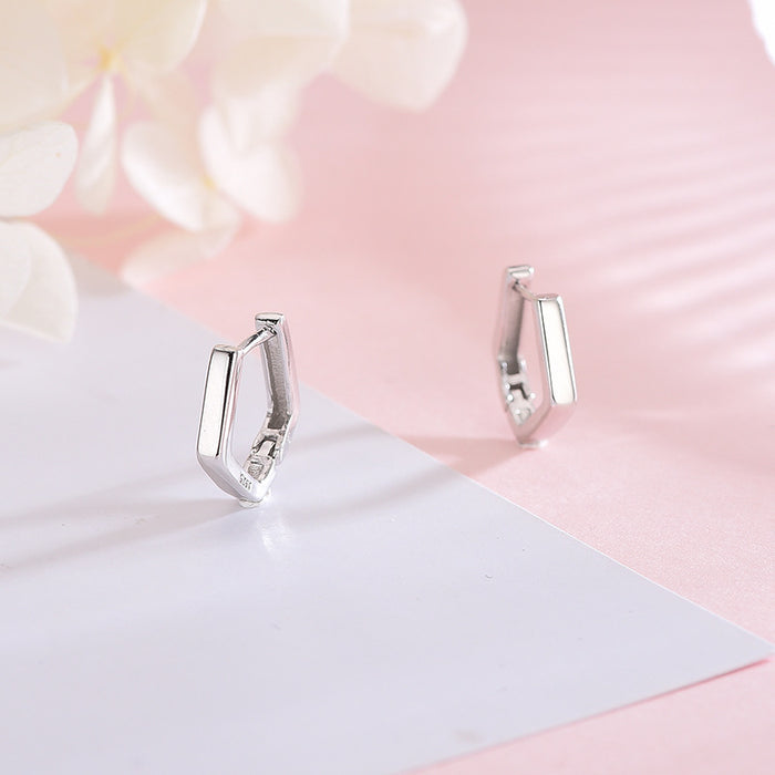 Wild Pentagon Silver Earrings