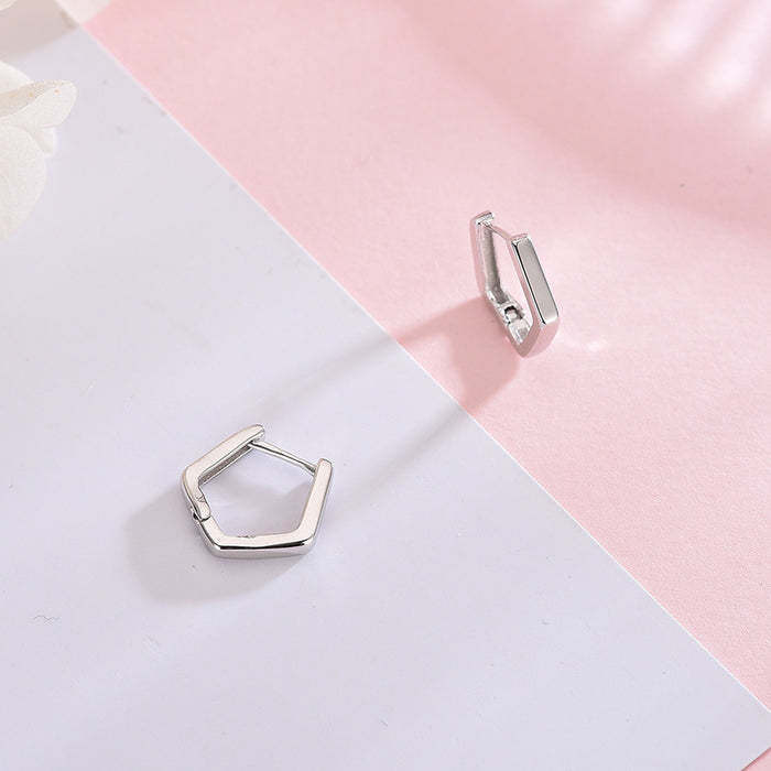 Wild Pentagon Silver Earrings