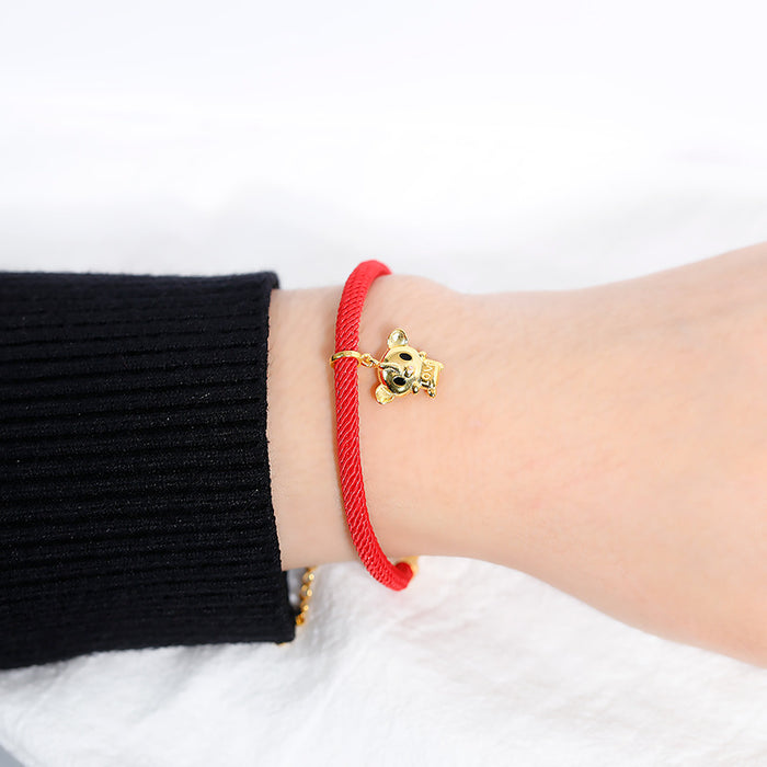 Piglet Red Rope Bracelet