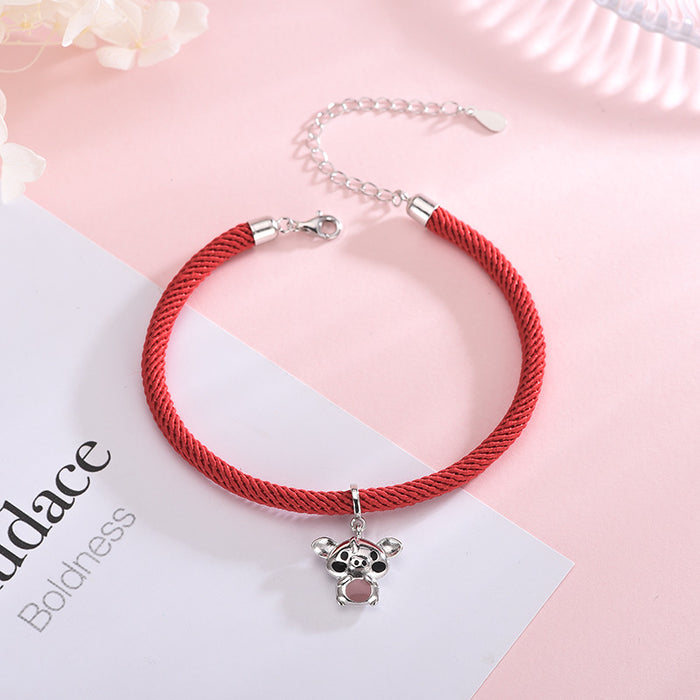 Piglet Red Rope Bracelet