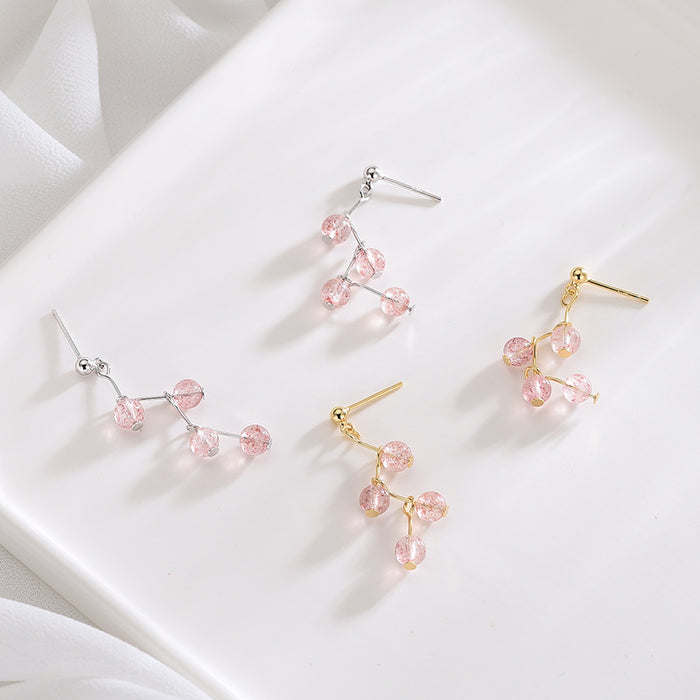 Lucky Strawberry Crystal Beads Earrings