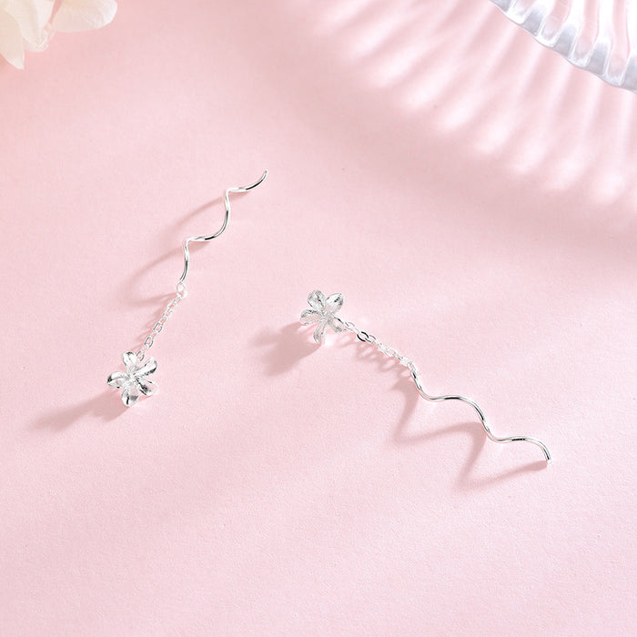 Flower Wave Drop Earrings