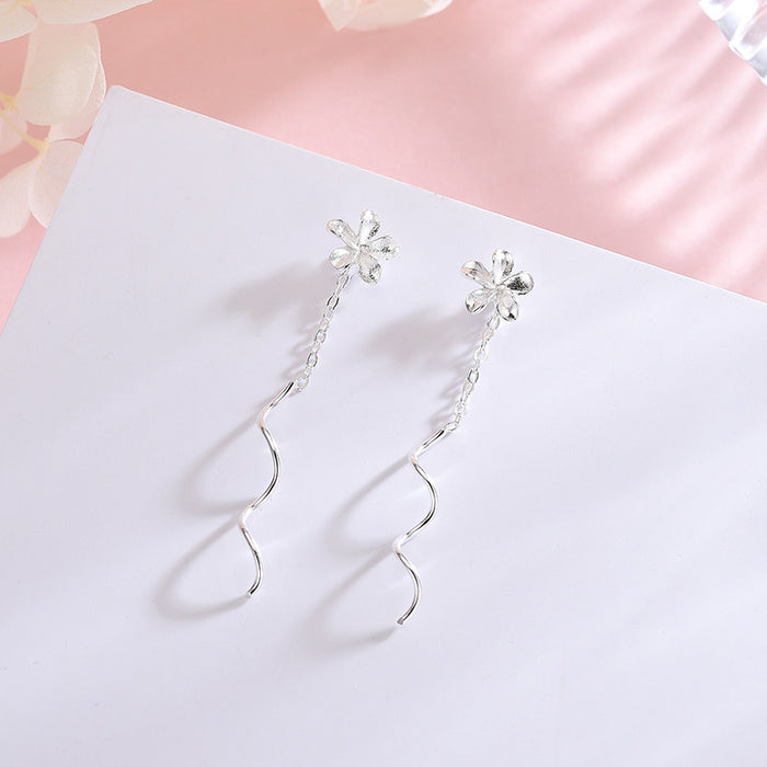 Flower Wave Drop Earrings