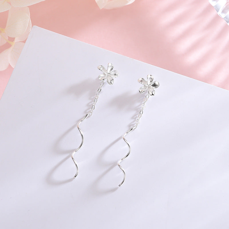 Flower Wave Drop Earrings