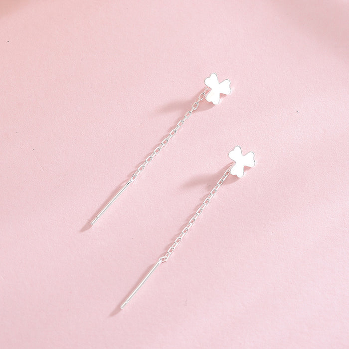 Clover Sterling Silver Drop Earring