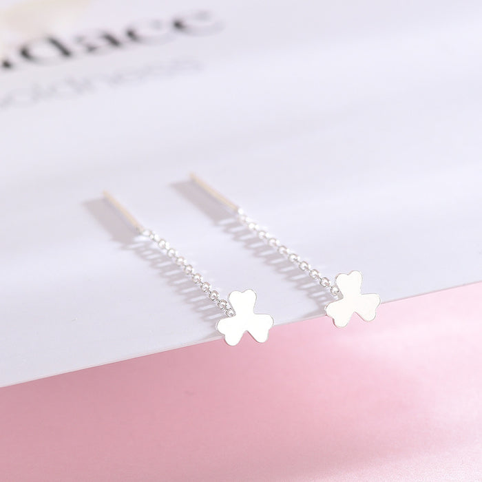 Clover Sterling Silver Drop Earring