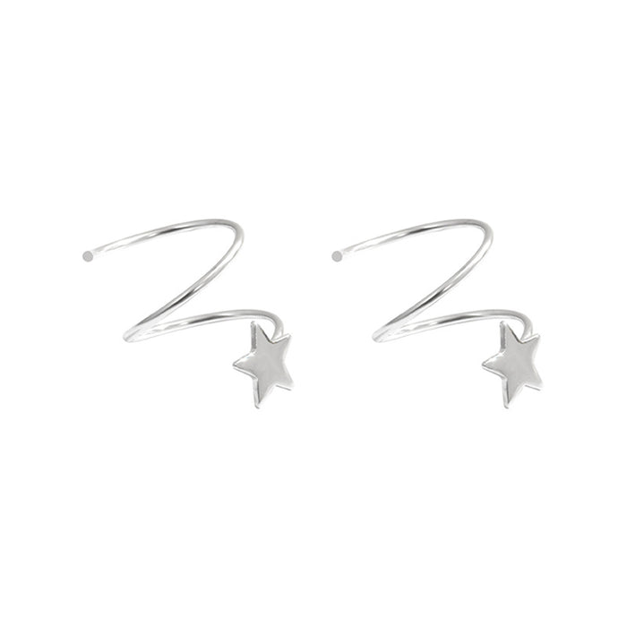 Glossy S-Shaped Star Earrings