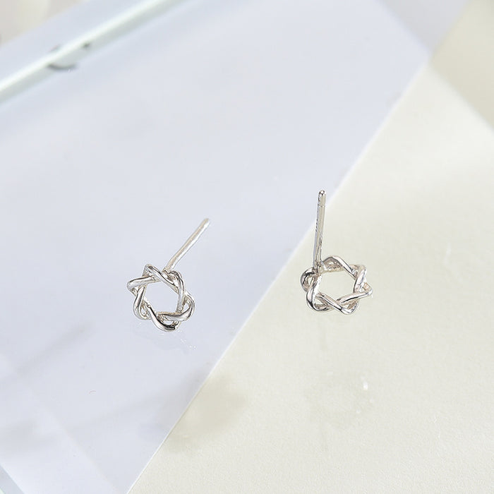 Six-Pointed Silver Star Earrings