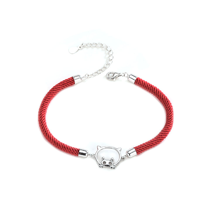 Piglet Red Rope Bracelet