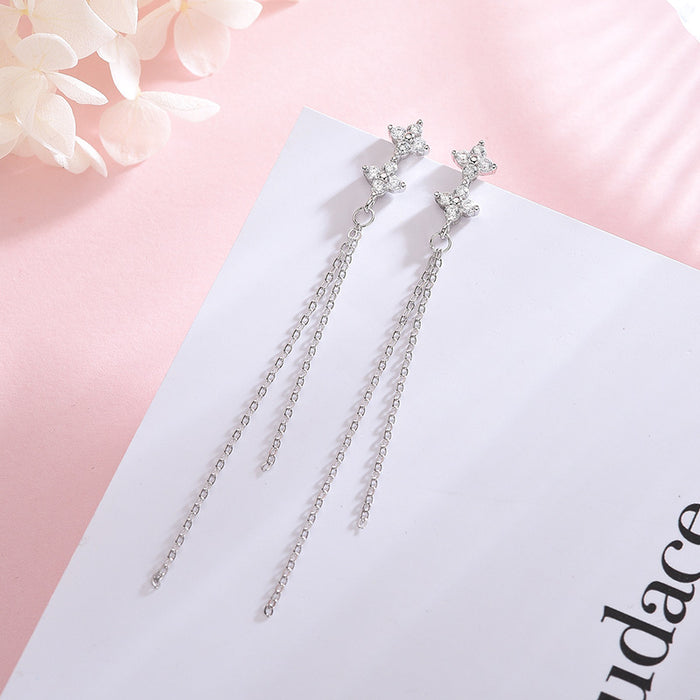 Eucalyptus Diamond Drop Earrings