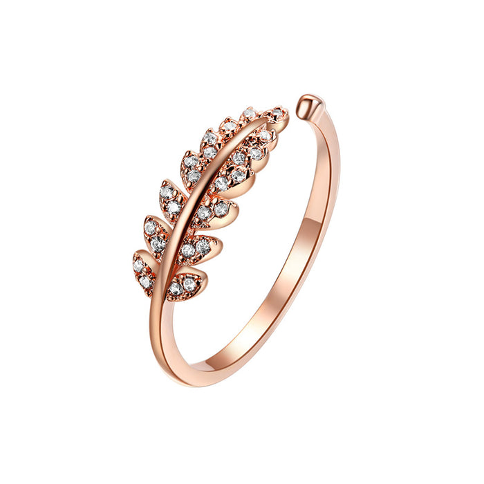 Ginkgo Leaf Diamond Ring