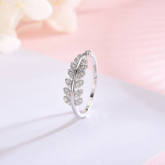 Ginkgo Leaf Diamond Ring