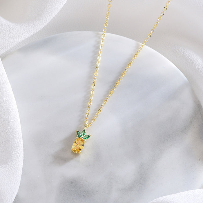 Pineapple Precious Gem Necklace
