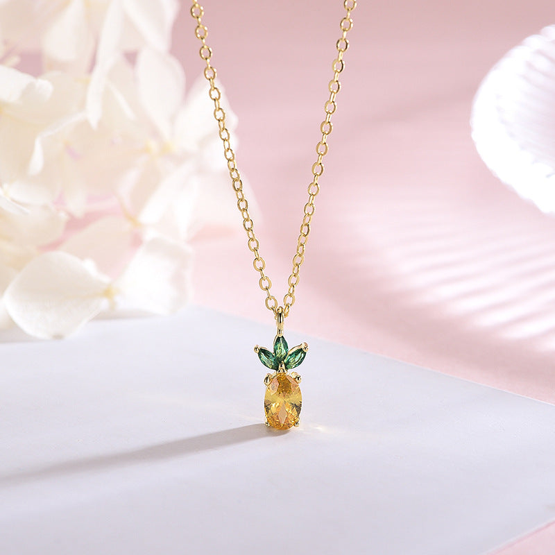 Pineapple Precious Gem Necklace