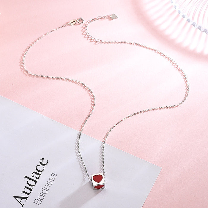 Square Heart Clavicle Necklace