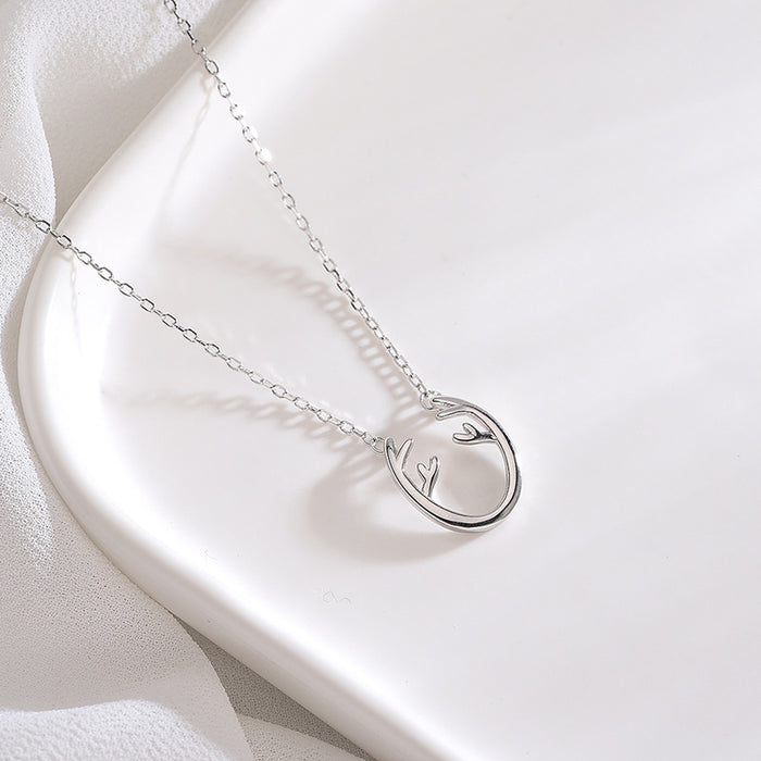 Antler Silver Necklace