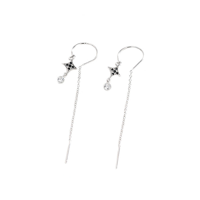 Diamond Dark Star Earrings