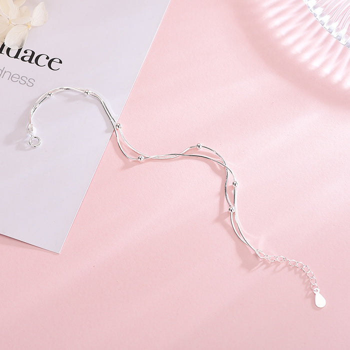 Double Strip Silver Bracelet